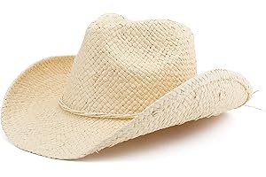 Melesh Adult Sun Straw Women Men Cowgirl Western Cowboy Hat Colored