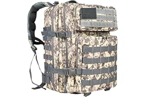 BETOVV 45L Military Tactical Backpack for Men Molle Army 3 Days Assault Pack Bag Large Rucksack traveling bag (Acu)