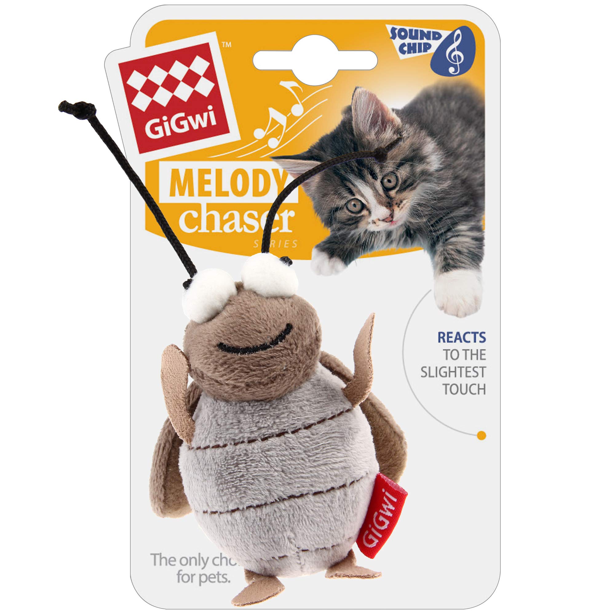 Vealind Melody Chaser Pet Interactive Cat Toy Plush Toys for Dogs and Cats (Cricket)