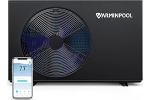 VARMINPOOL Electric Pool Heat Pump, 30,000 BTU Pool Heater, 8000 Gallons, WiFi Control, Titanium Heat Exchanger, Smart Inverter, for Above Ground and Inground Pools, 120V