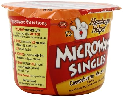 Betty crocker hamburger helper mw singles pasta chsy sauce beef chsbrgr mac (016000165779)