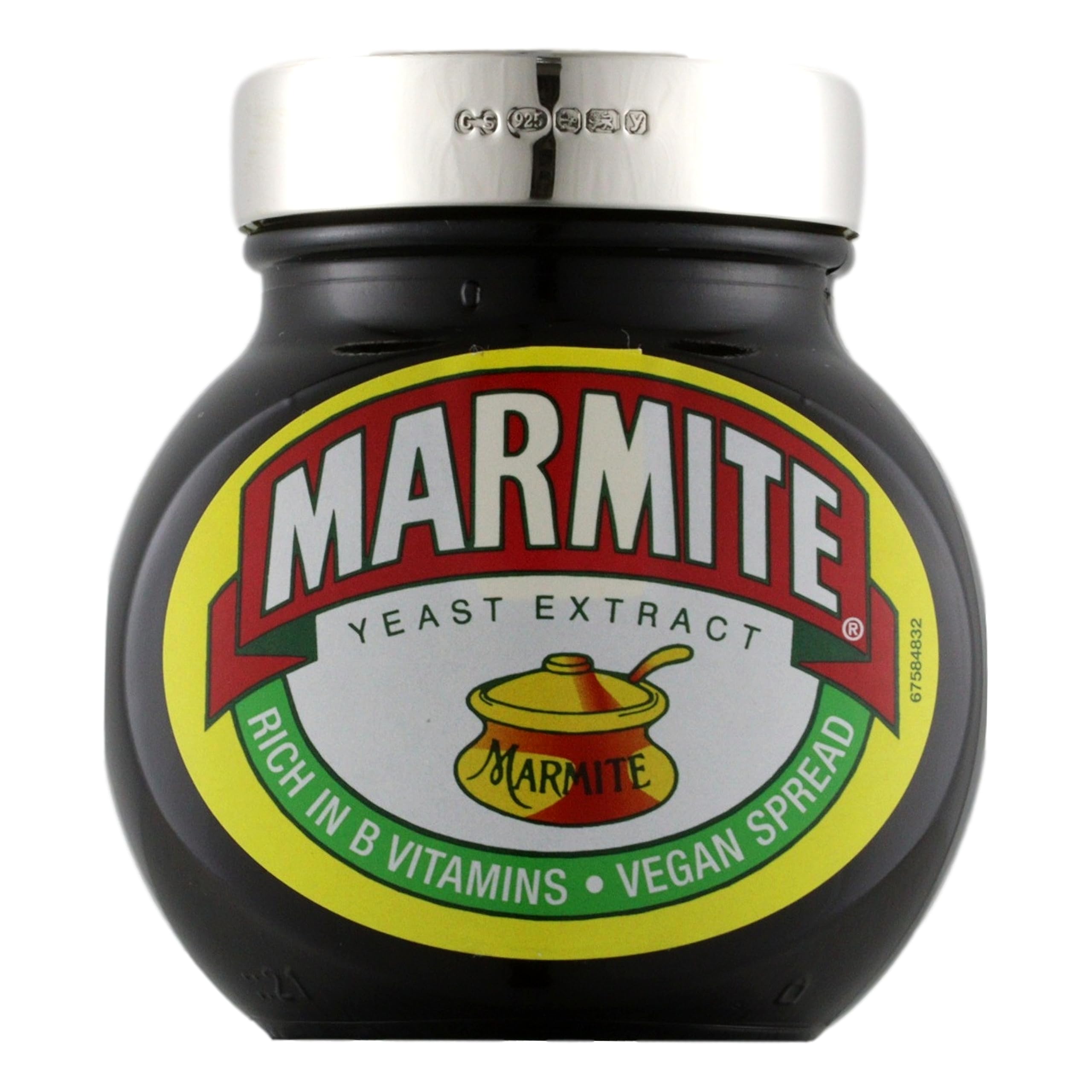 Cators Sterling Silver Lid - Marmite Jar (250 grams) - Luxury Lid for Marmite Jars Made from Sterling Silver. Sturdy, Reusable & Washable