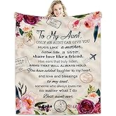 Hcoviv Aunt Gifts Blanket, Best Aunt Ever, Present for Auntie from Nephew, Niece, Auntie Gifts from Niece, Auntie Birthday Present Blanket Throw 60"x50"