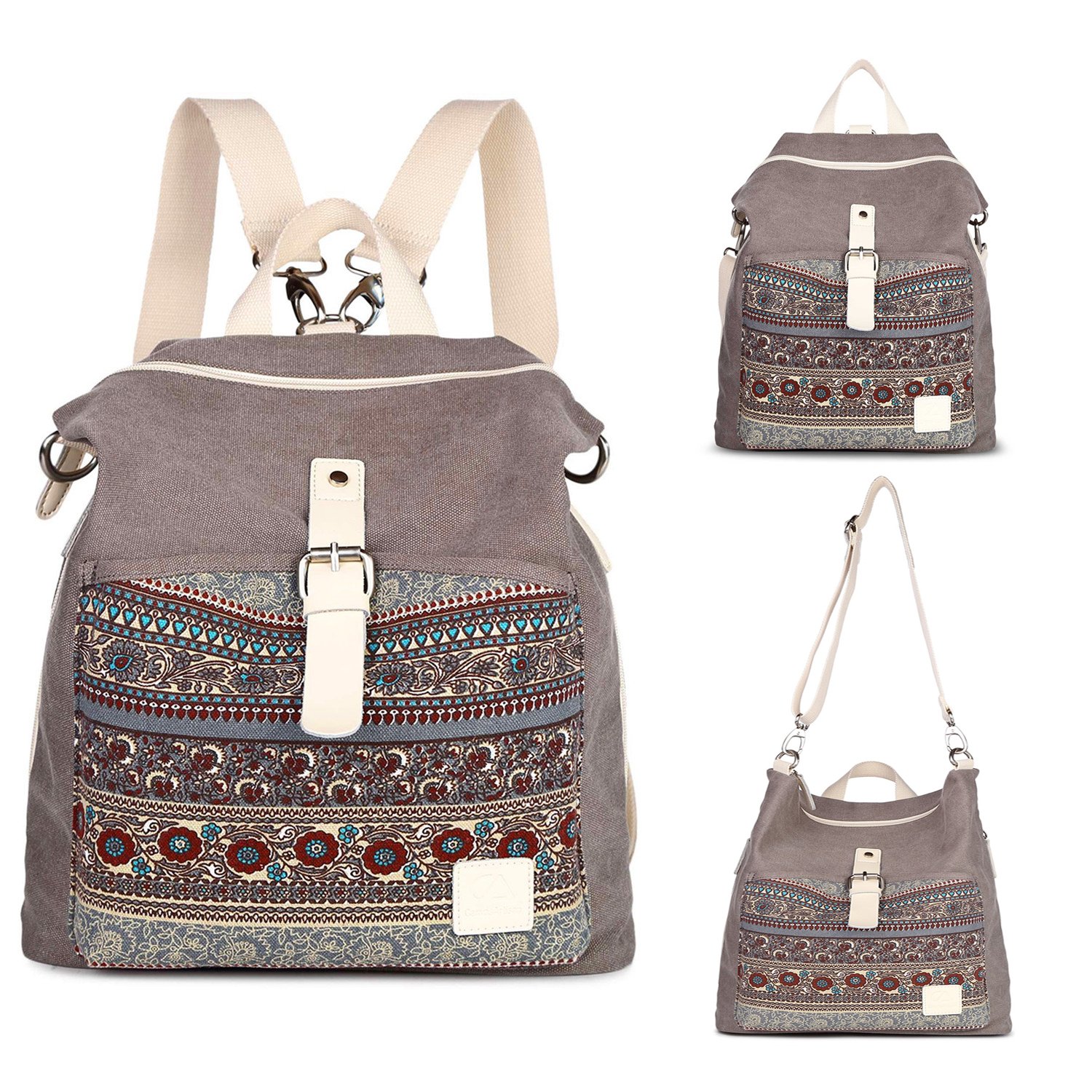 Photo 1 of Backpack Purse Women Girls Canvas Backpack/Rucksack Convertible Shoulder bag Casual Daypack Medium