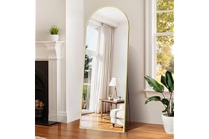 YIROMAN Arched Full Length Mirror, 71”x26” Floor Length Mirror with Metal Frame, Gold Full Body Mirror for Bedroom Living Roo