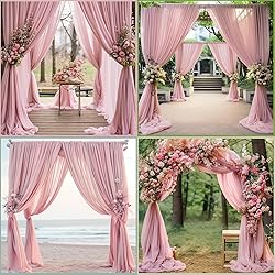 Wedding Arch Draping Fabric 2 Panels 18Ft Dusty