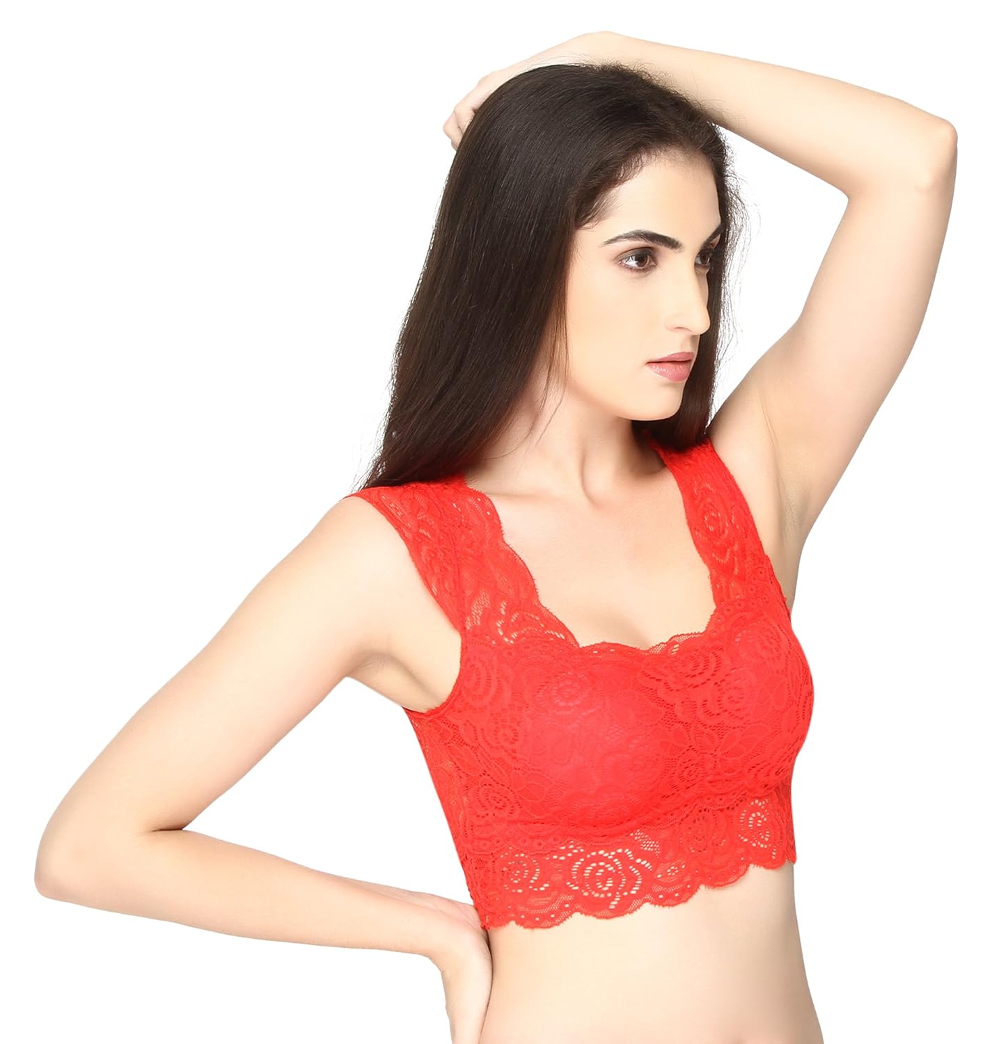 pretty girl women's net bustier saree blouse