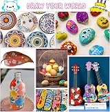 YITHINC 42 Colors Acrylic Paint Pens Set for Rock Glass Wood Canvas view 4