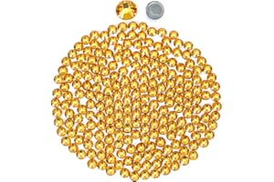 NOVANI Rhinestones Flatback Hotfix Glass Round Crystals Gems for Crafts Clothes Shoes Bag DIY Decoration - Gold Yellow (SS10/2.8MM/1440pcs)