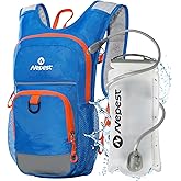 Nepest Kids Hydration Backpack, Mini Water Backpack with 1.5L Water Bladder for Hiking Cycling Running