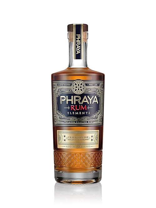 PHRAYA Elements, Premium Gold Rum, Aged in Oak Barrels, Crafted In Central West Region of The Kingdom of Thailand, Gentle Spices, Leaving a Warm Lingering Finish, 40% vol, 70 cl