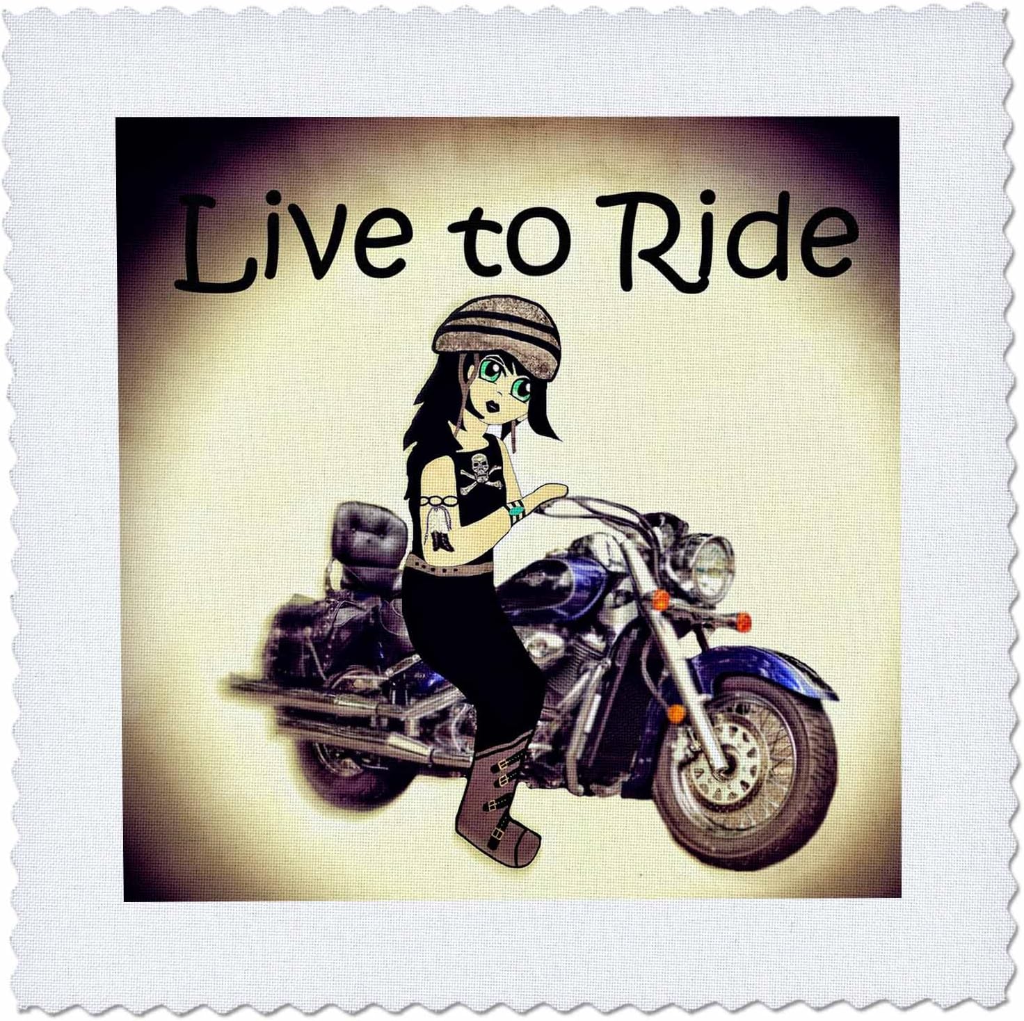 Whiteoaks Photography And Artwork Anime Designs Little Anime Biker Girl 10x10 Inch Quilt Square Qs 201701 1 Amazon Ca Home Kitchen