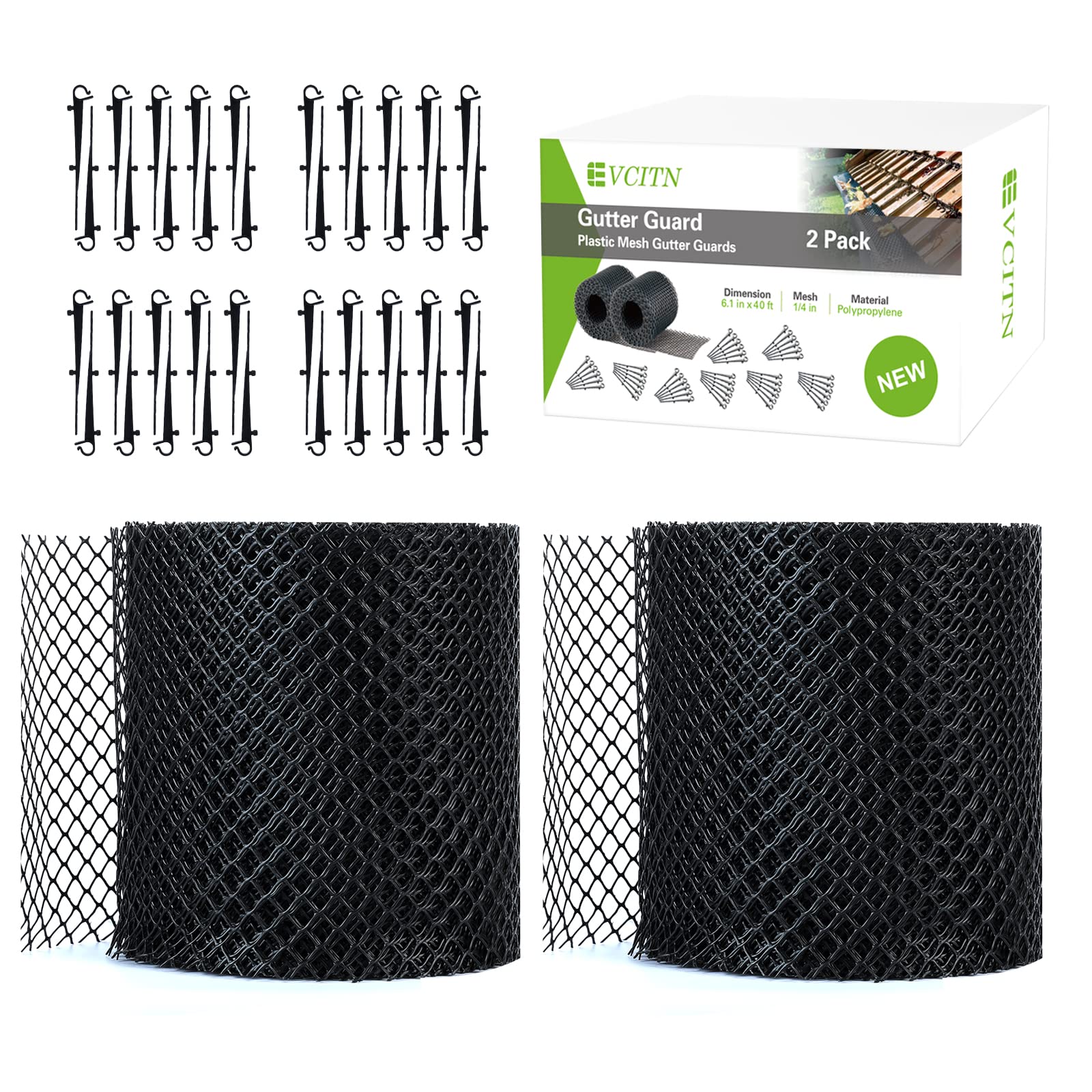 Evcitn Plastic 2-Pack Gutter Guard Mesh Roll