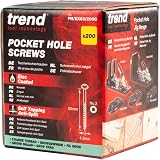 Trend Pocket Hole Screws 63mm 200pc Coarse Square Drive PH/8X63/200C view 3