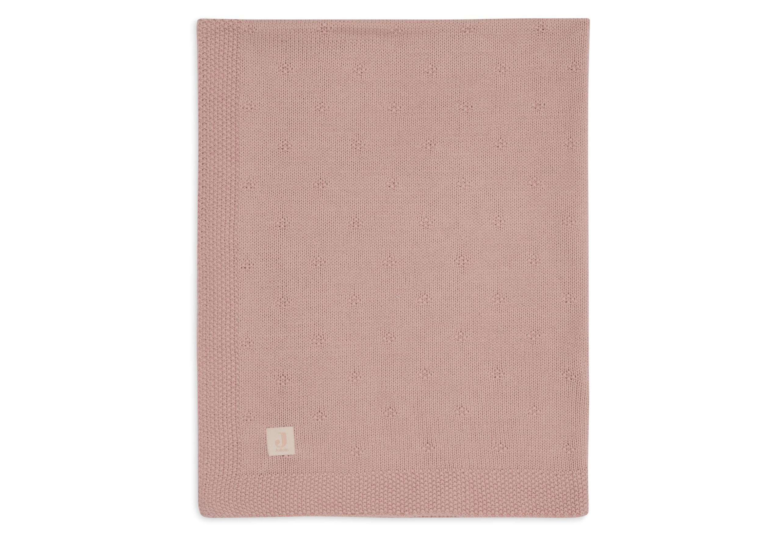 Jollein Baby Blanket Cosy Knit, Wild Rose, 100 x 150 cm, 60% Cotton, 40% Acrylic, for Cot, 1.0 TOG, Oeko-Tex Certified, Knitting Pattern