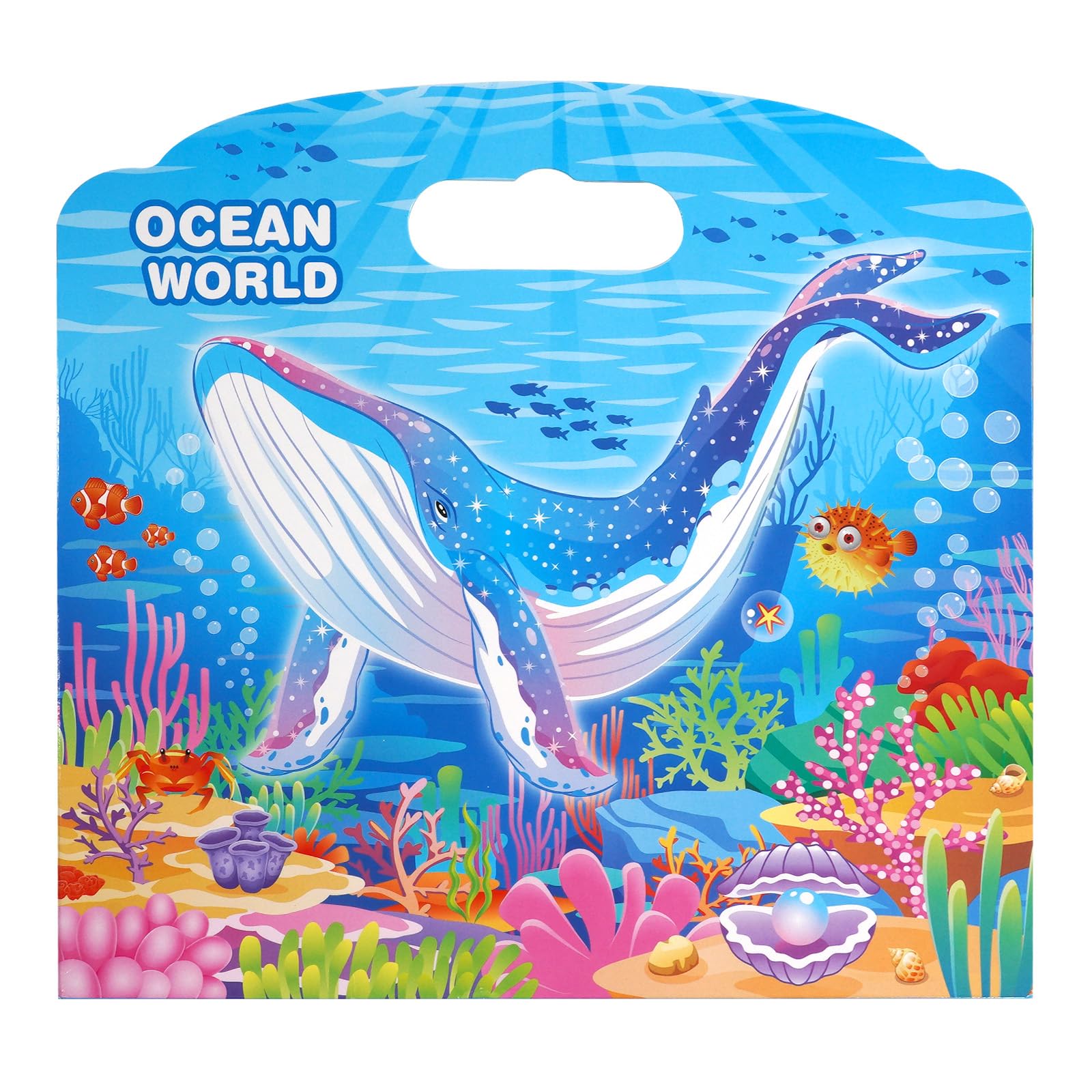 Reusable Puffy Ocean Sticker Book for Toddlers Kids | Ages 2-4, 3-5 | Sea Creature Stickers Activity for Boys and Girls 1-3,4-8 | Quiet Busy | Road Trip Car Airplane Travel Toys.