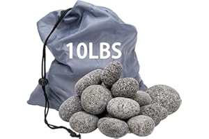 LUCKYSLYCYC Black Lava Rocks for Fire Pit,2"-3" Natural Lava Stones, Black Lava Rocks for fire Pit and Fireplace（10 Pound）