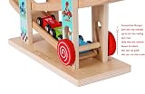 TOWO Pure Wooden Zig Zag Car Ramp 4 Cars Playset - Beech Wood Racing Toy view 2