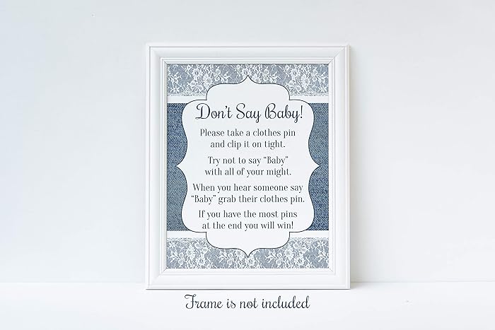 Amazon Com Don T Say Baby Denim And Lace Baby Shower Baby Shower