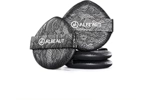 ALBEAUT Rubycell Cushion Puff, 4PCS Teardrop Makeup Applicator for Cushion Foundation, Liquid Foundation & Cream Makeup, Lace