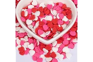 Twisweet Heart Sprinkles for Cake Decorating, Edible Red Pink White Sugar Sprinkles, Mix Baking Candy, Cupcake Topper Cookie Ice Cream Cake Decorations, Valentine Mother's Day Birthday Wedding Party Supplies (100g/3.53oz)