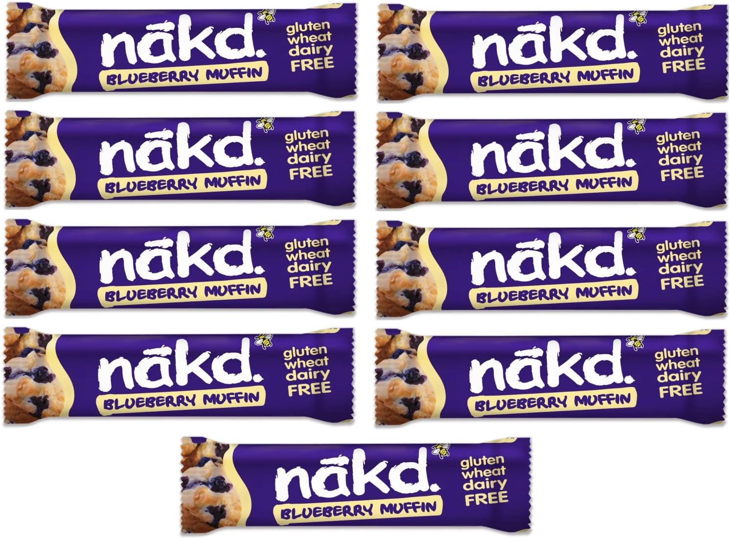 Blueberry Muffin Nakd Raw Fruit Nut Bars 35g Each Gluten Wheat
