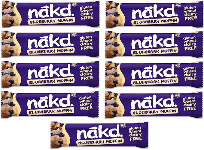 Blueberry Muffin Nakd Raw Fruit Nut Bars 35g Each Gluten Wheat