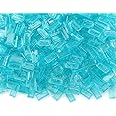Transparent Light Blue 1×2 Tile ×700 Parts and Pieces Flat MOC Bricks, Bulk Building Blocks for Smooth Surface Wall Floor, Toy Accessories Compatible with Major Brands