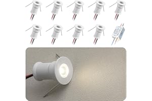 HHTUN 902 30°LED mini Spotlight,DC12V 1W,80Ra,75lm,Small Size,Embedded Installation,Suitable for Cabinet Lighting Such as Win