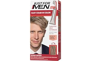 Just For Men Easy Comb-In Color Mens Hair Dye, Easy No Mix Application with Comb Applicator - Sandy Blond, A-10, Pack of 1