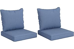 Outsunny 4-Piece Patio Chair Cushions Pillows with Backrest, Seat Replacement Patio Cushions Set for Indoor Outdoor Garden Fu