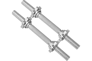 JFIT Threaded Dumbbell Handles, Set of 2, with Star Collars, Fits 1” Standard Plates