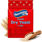Instant Dry Yeast, 1.1 lb - Active Dry Yeast for Bread, Pizza Dough, Baking | 1.1 lb (500g), long shelf life. Fast-acting, no proofing required. Kosher. Great for bread machines &amp; pizza dough.