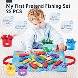 hahaland 22pc Fabric Fishing Game Montessori Toys for 1 Year Old Kids view 2