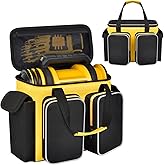 Air Compressor Bag Case for DEWALT 20V MAX Tire Inflator DCC020IB, Cordless Tools Storage Holder Organizer with Multi-Pockets for Battery& Charger, Reinforced PP Bottom& Reflective Strips (Bag Only)