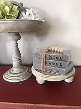 kroucoco Small Wood Decorative Book Stacks - Farmhouse Grey Decor view 5