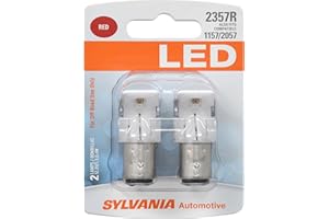 SYLVANIA - 2357 LED Red Mini Bulb - Bright LED Bulb, Ideal for Stop and Tail Lights (Contains 2 Bulbs)