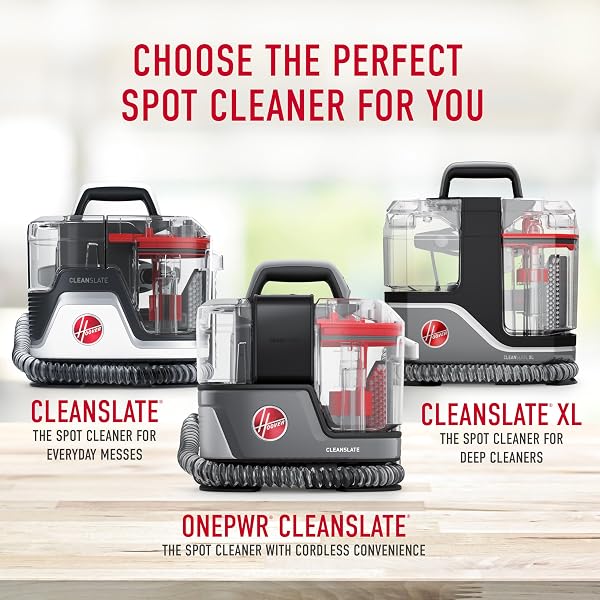 HOOVER CLEANSLATE PET PORTABLE CARPET + UPHOLSTERY SPOT CLEANER MACHINE, POWERFUL SUCTION WITH VERSATILE TOOLS, PET STAIN REMOVER, CAR AND AUTO DETAILER, PAIR WITH HOOVER CARPET CLEANER SOLUTION