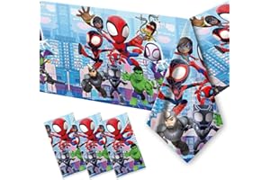 CORODER 3PCS Spidey Party Tablecloth Birthday Party Table Cover Party Supplies for Boys Girls Birthday Decorations