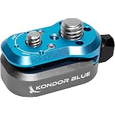 KONDOR BLUE | Mini Lock Quick Release Plate System | NATO Rail, ARRI-Style Anti-Twist, 1/4-20 &amp; 3/8-16 Mounts, Zero Play Locking for Monitors, Arms, Accessories | Blue