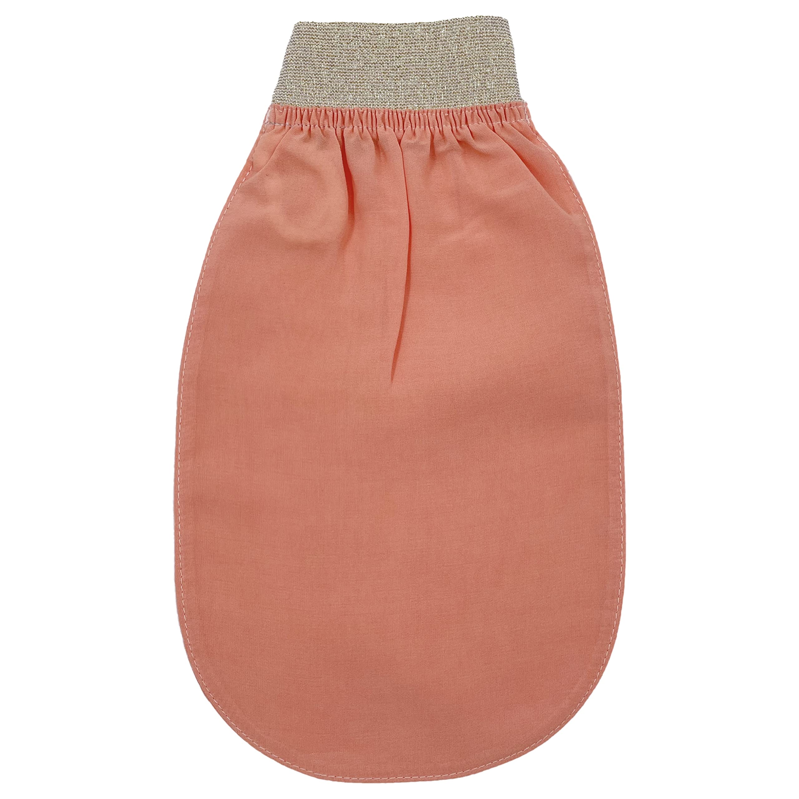 Feel Fine Turkish Exfoliating Mitt – 100% Natural Plant Silk Hammam Kese Glove for Men & Women | Handcrafted Skin Peeling Scrubber, Vegan Shower, Bath & Sauna Exfoliator (Pink & Gold)