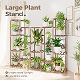 Bamworld Plant Stand Indoor Wooden Multi level 12 Pot Shelf Decor view 4
