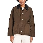 TAQCUX Barn Jackets for Women Trendy Cropped Canvas Jacket Corduroy Contrast Collar Utility Coat 2025 Fall Vintage Outwear