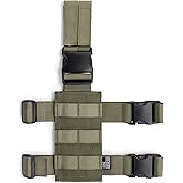 OneTigris Mini Molle Panel for Tools, Drop Leg Platform Minimalist Adjustable Thigh Rig for Flashlight Green