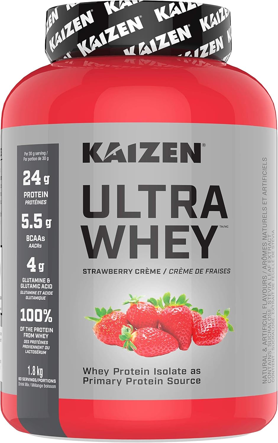 Kaizen Ultra Whey Protein Powder, Primarily Isolate, Strawberry Crème