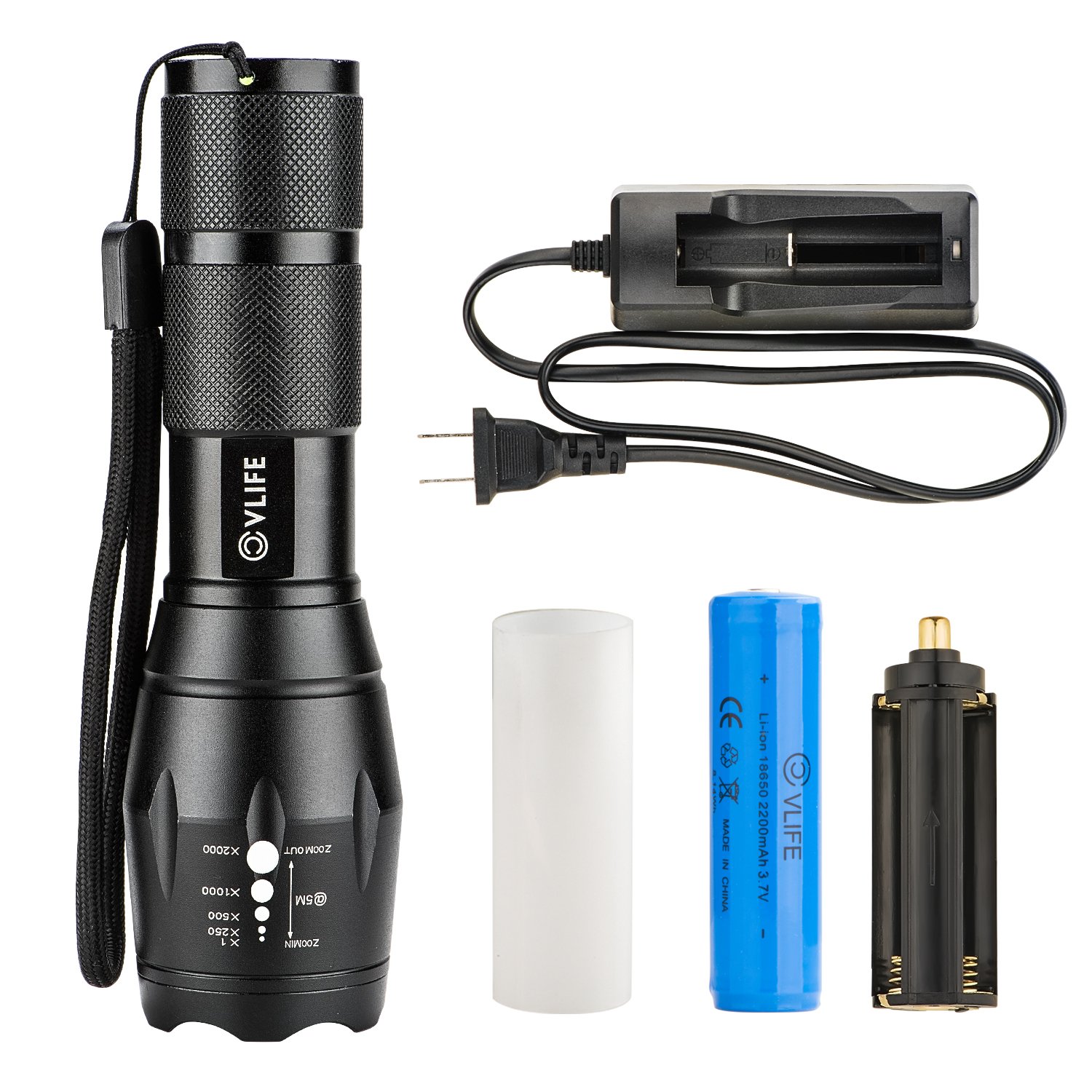 CVLIFE Tactical Flashlight Rechargeable XML T6 LED Torch Light With 18650 Battery & Charger