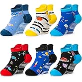 Eyean Kids Ankle Cotton Socks Cute Animal Pattern Soft Non Slip Boys Girls No Show Socks 6 Pairs