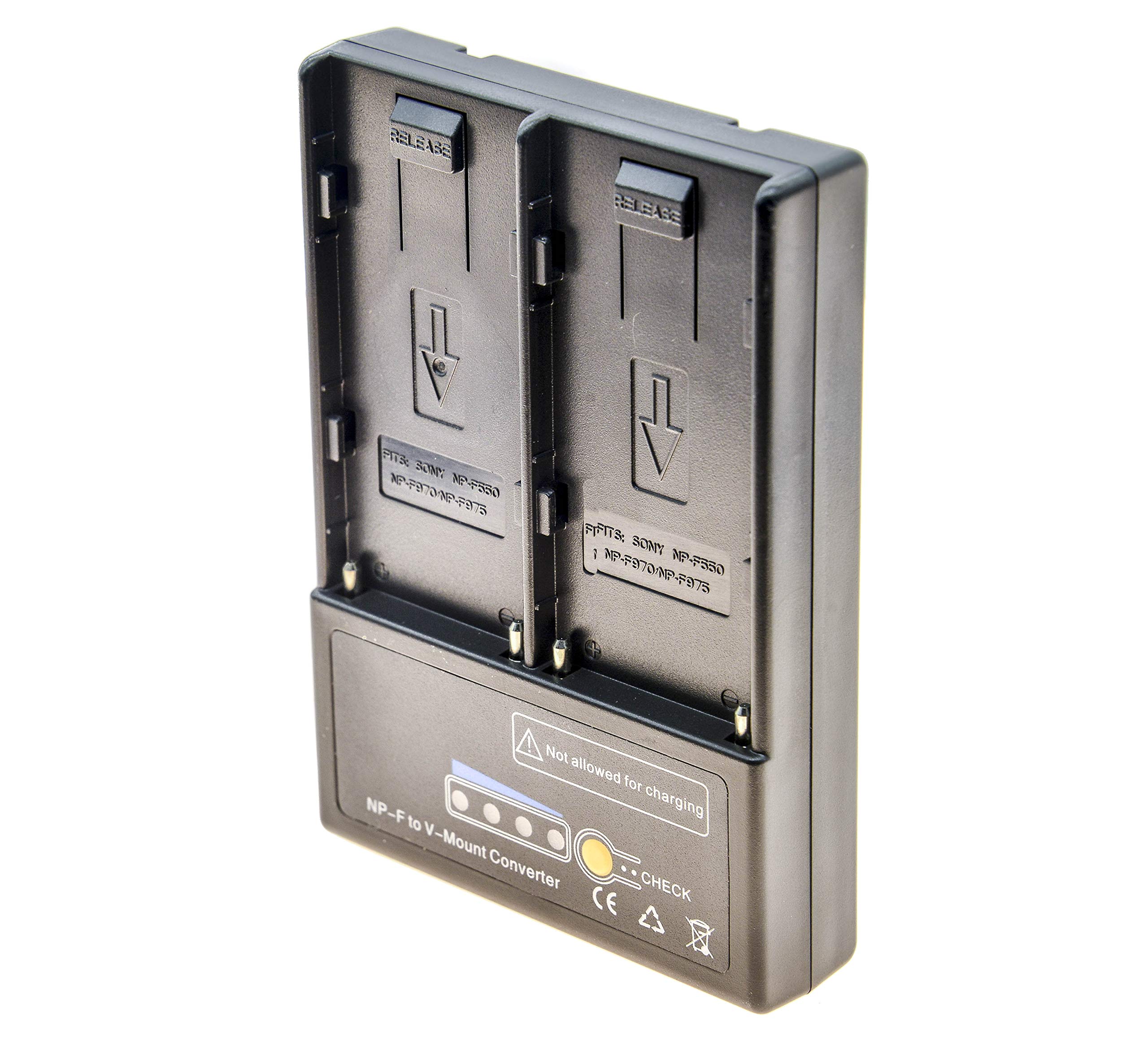 PROtastic® V-mount V-lock Battery Adapter to 2x Compatible Sony NP-F Series Batteries