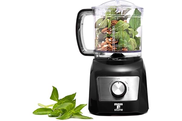 Moss & Stone 3 Cup Mini Food Processor, Strong Vegetable Chopper for Dicing, Chopping, Mincing, & Puree 300 Watts Mini Choppe