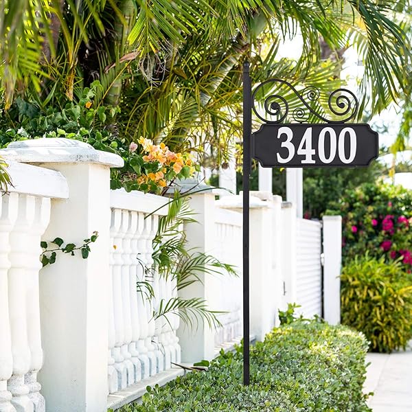 NITE BRIGHT SCROLL REFLECTIVE ADDRESS POST SIGN